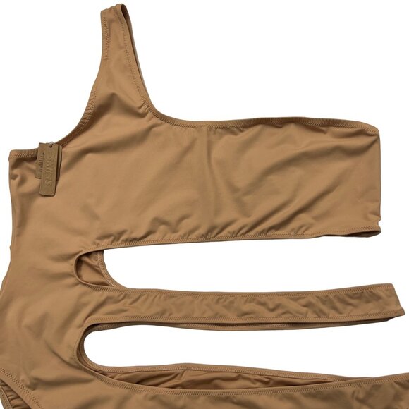 SKIMS Swim One Shoulder Monokini Ochre Womens 4X - Picture 4 of 12